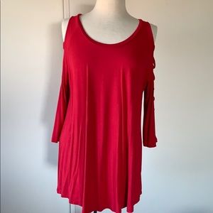Red torrid cold shoulder tunic